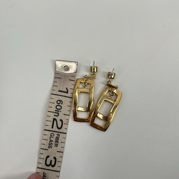 Kenneth Cole double rectangle gold earrings - Picture 4 of 4